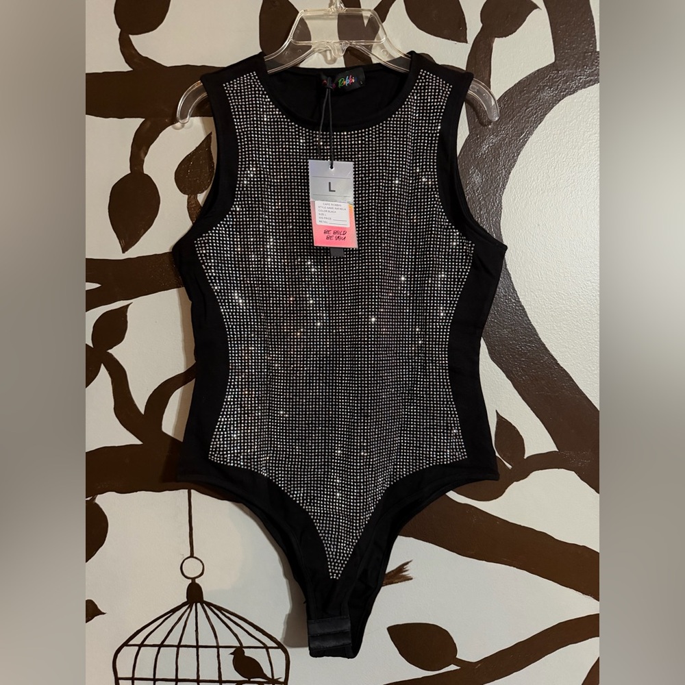 Cape Robbin Black and Silver Sparkle Kids Bodysuit